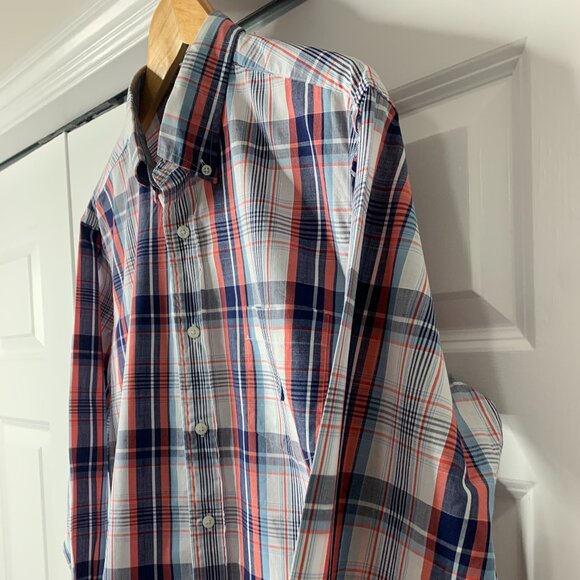 Nautica Men’s Long Sleeve Red & Blue Checked Shirt – Size Large - Picture 4 of 14